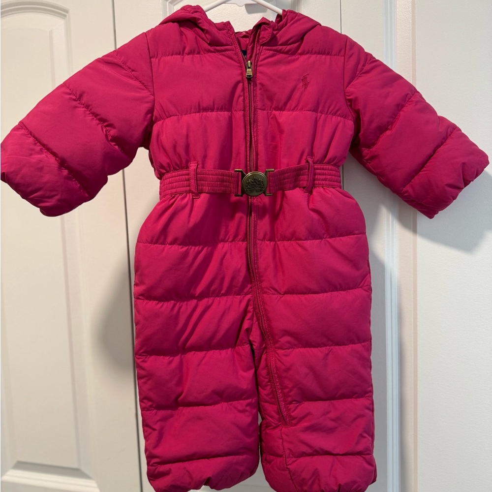 Ralph Lauren Fuchsia Hooded Puffer Snowsuit